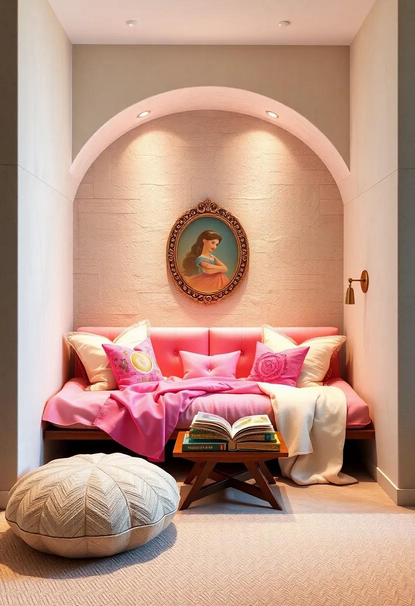 Cozy Reading Nooks Filled with Plush Pillows and Princess Storybooks to Spark Imagination