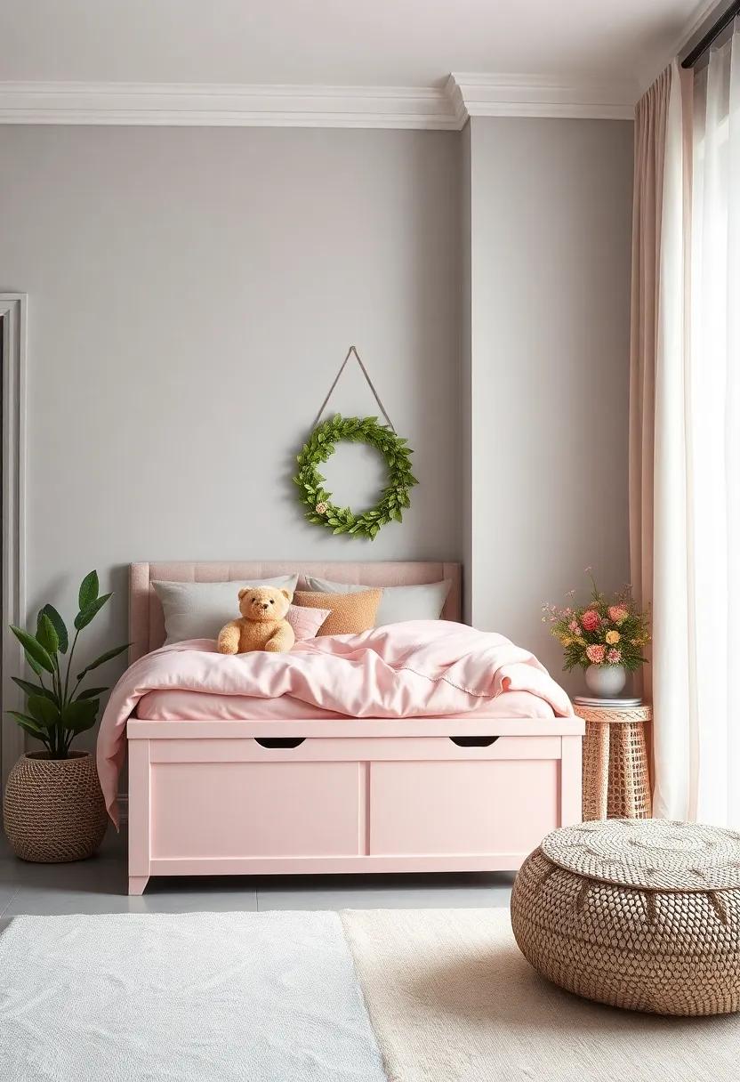 Handcrafted Wooden Toy Chests Painted in Delicate Pinks and Whites for Magical Storage