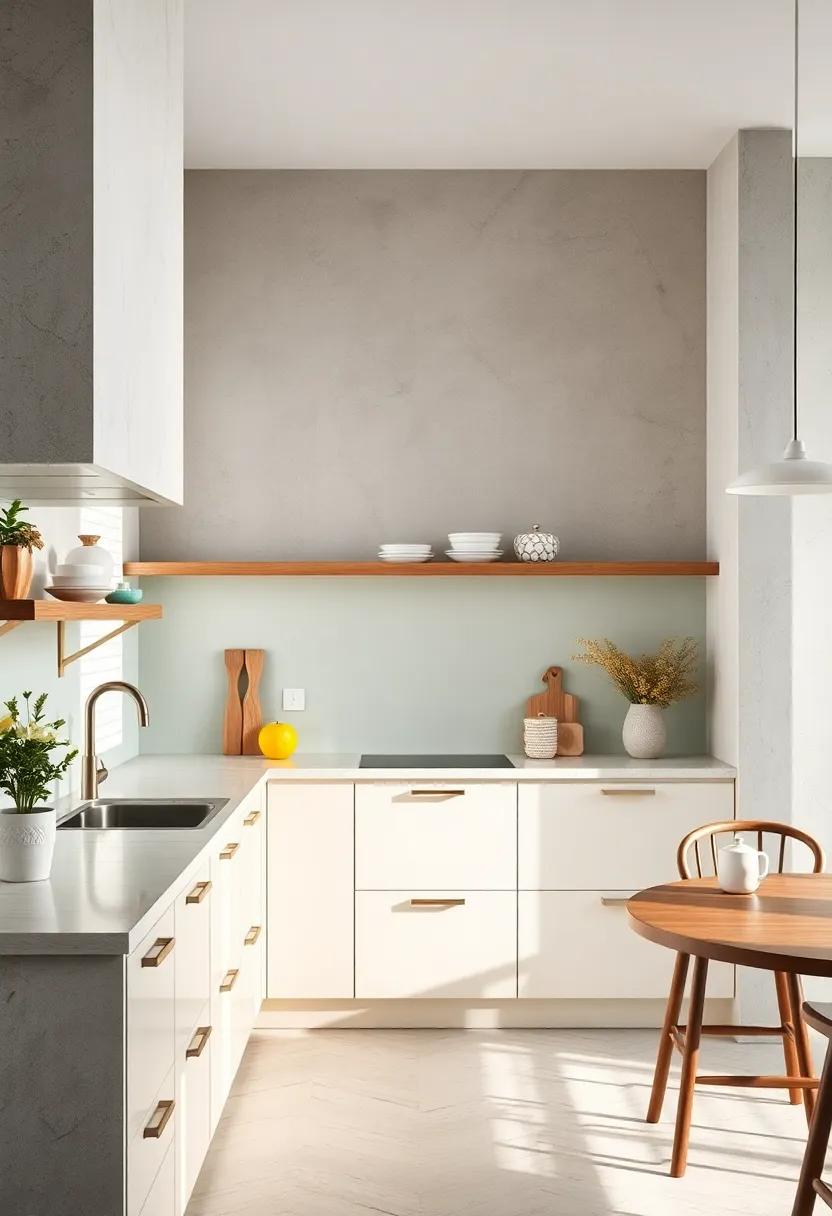The Harmony of Sleek Countertops and Subtle Pastel Backsplashes Creating an Inviting Space For Cooking and Gathering