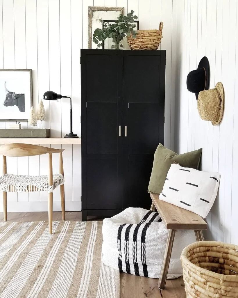 Nordic minimalist basement closet