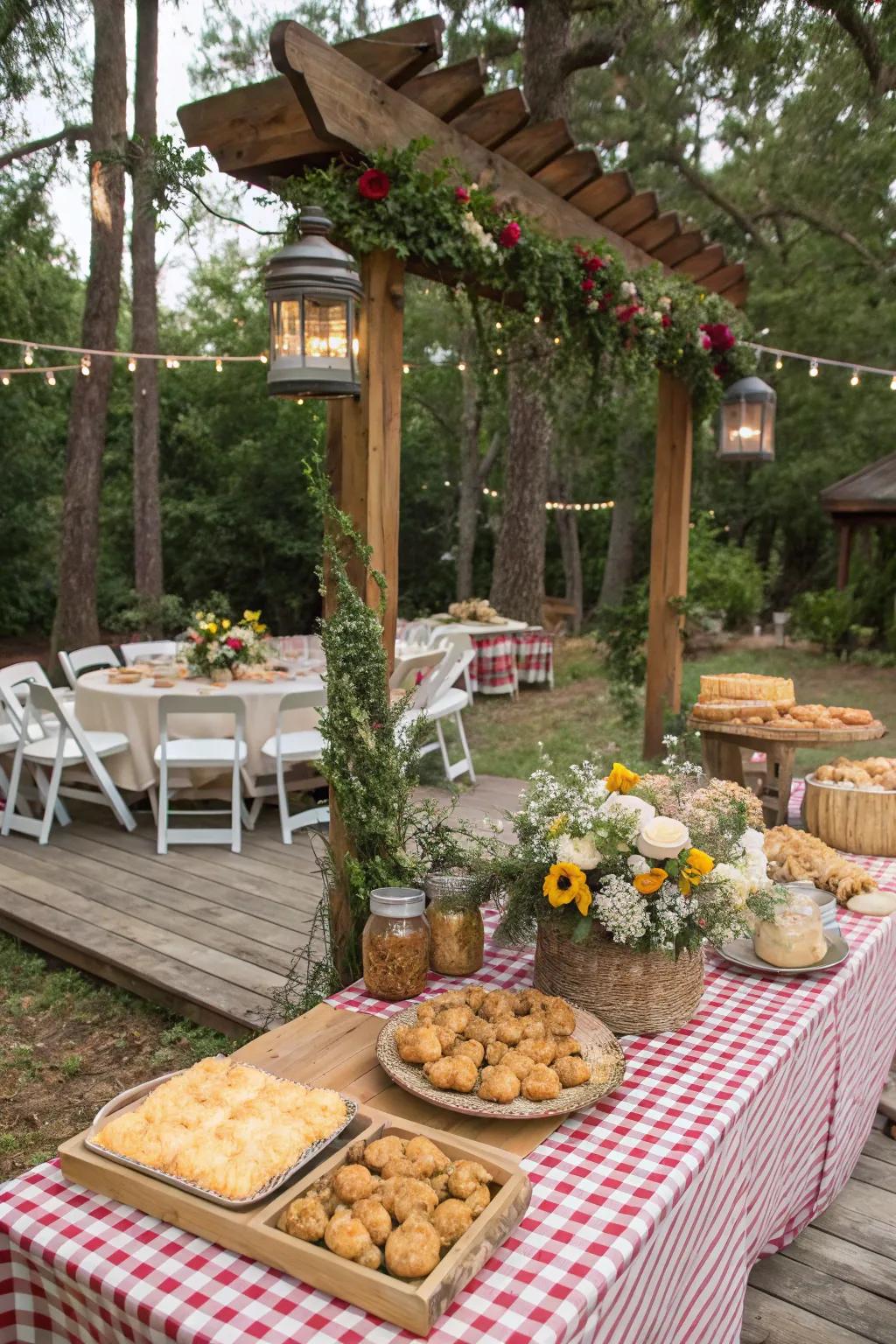 Southern charm wedding theme with cozy and welcoming decor.