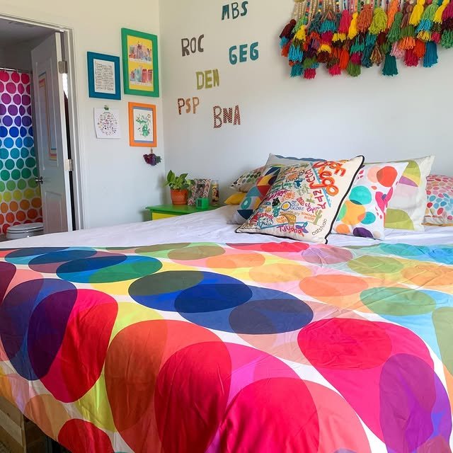 Polka dot bedroom decor