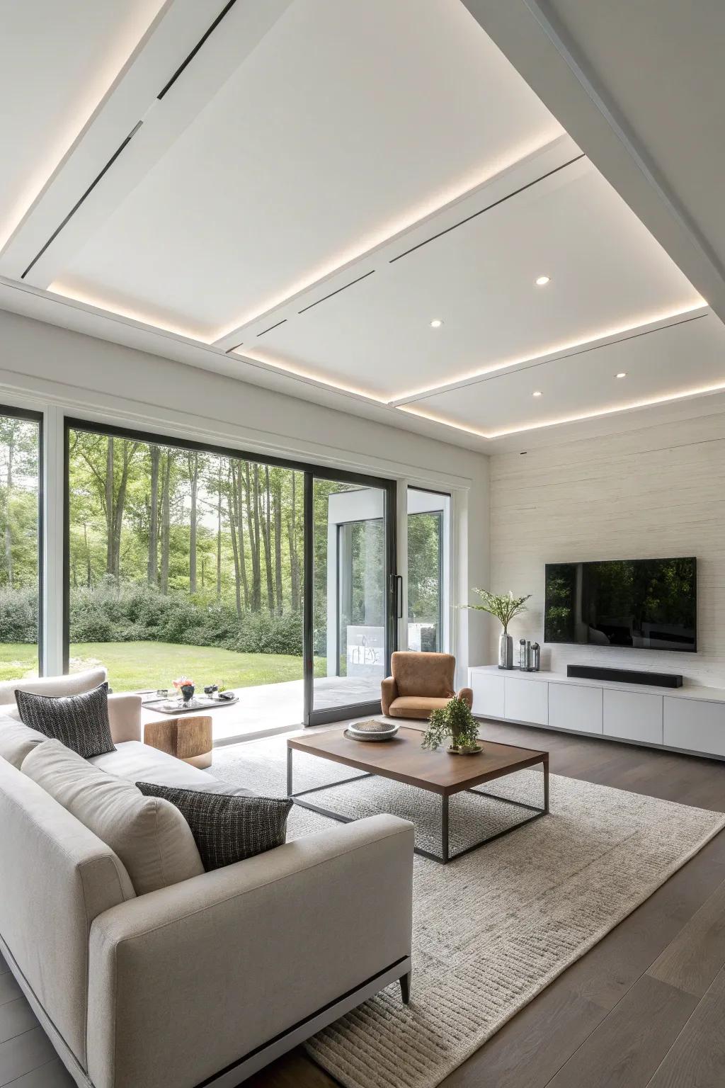 Sleek minimalist ceiling trims.