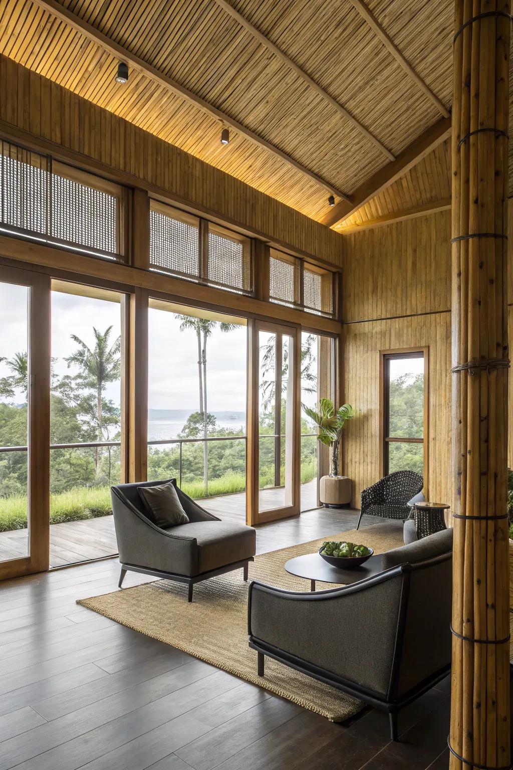 Bamboo trims for sustainable design.