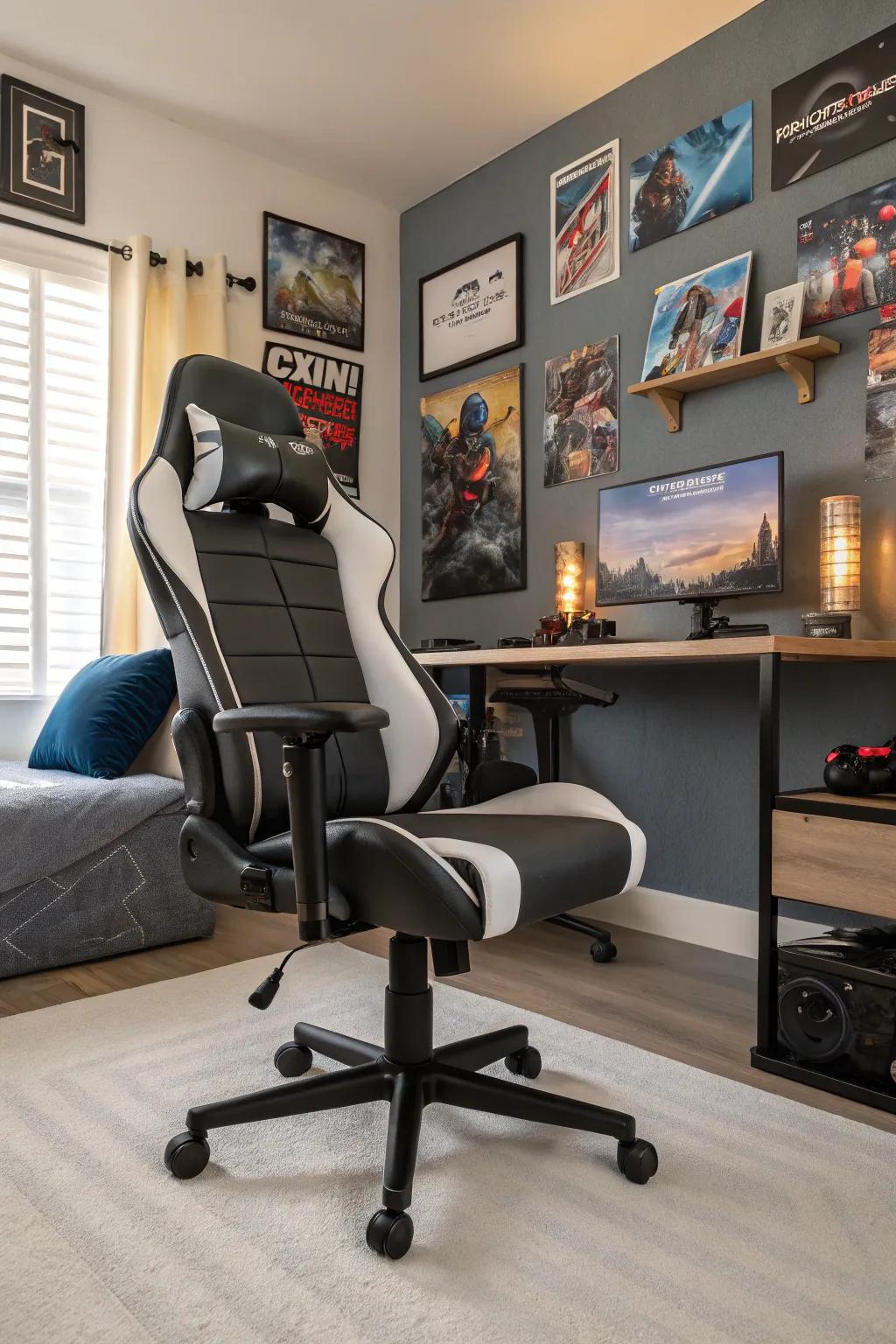 Comfortable ergonomic gaming chair with sleek design.