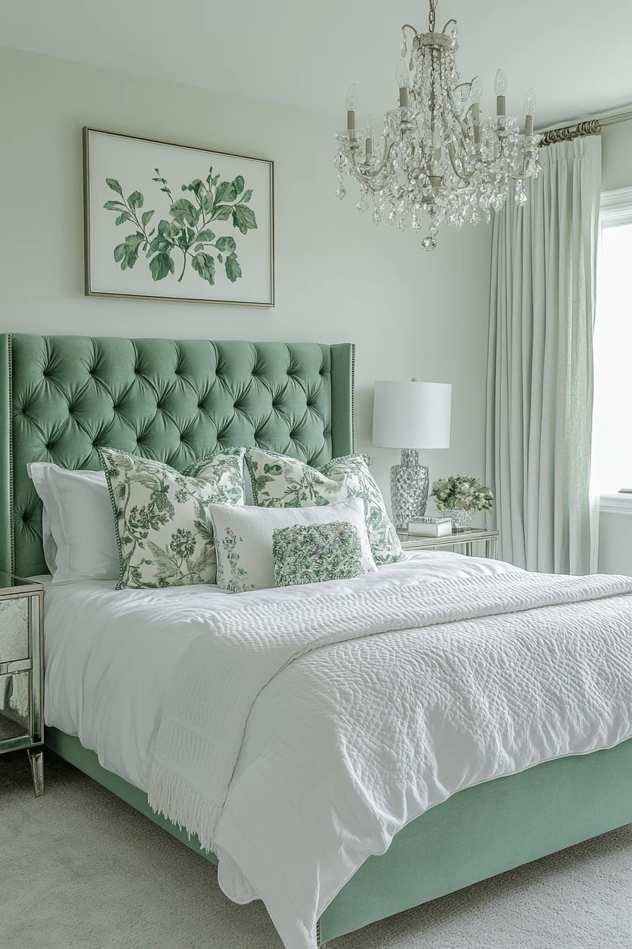 Chic Sage Green Farmhouse Bedroom