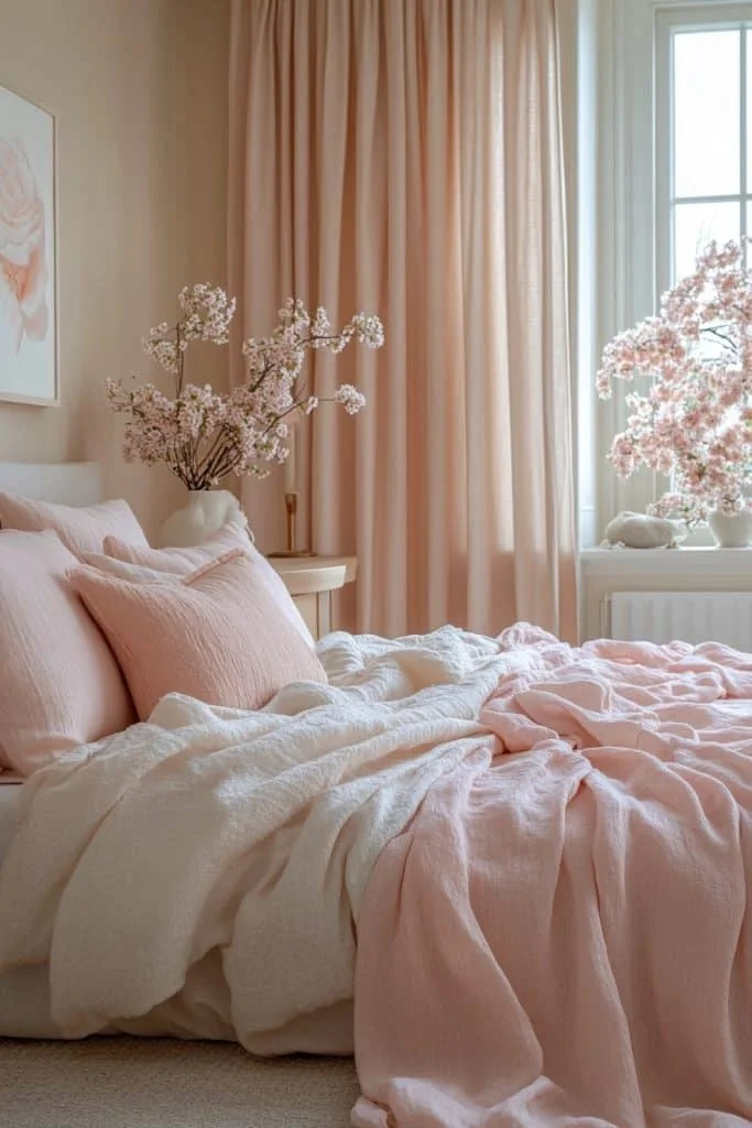 Gentle Pastels Minimalist Bedroom