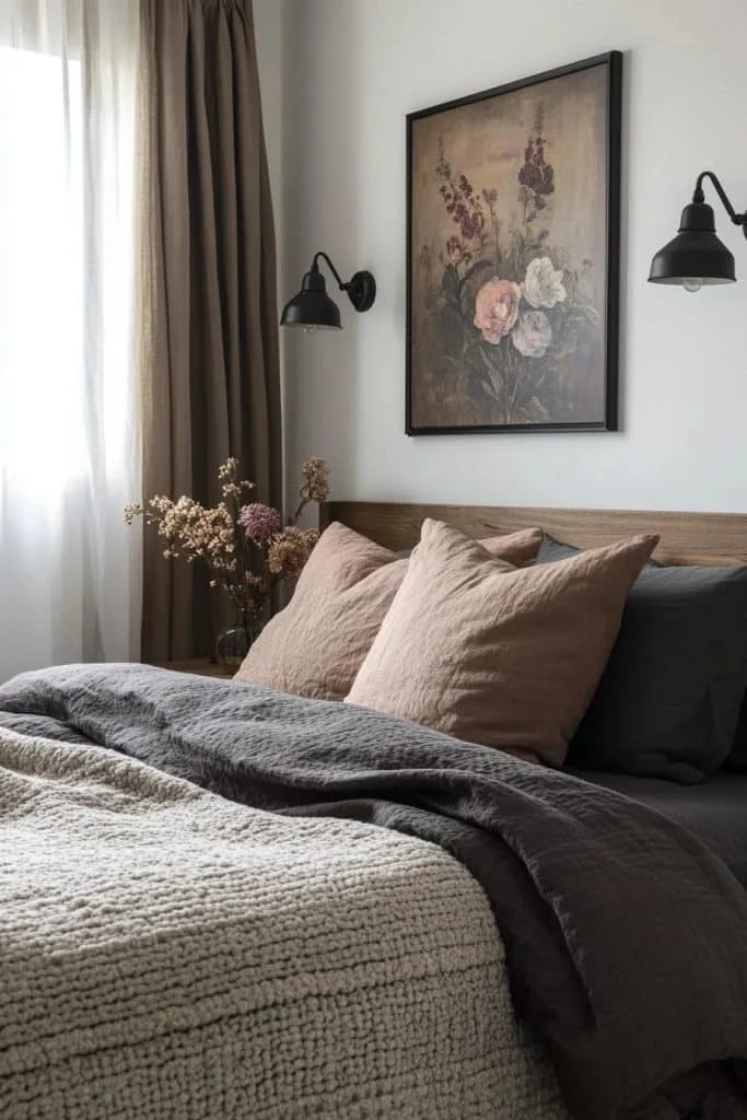 Minimalist Bedroom with Statement Artwork
