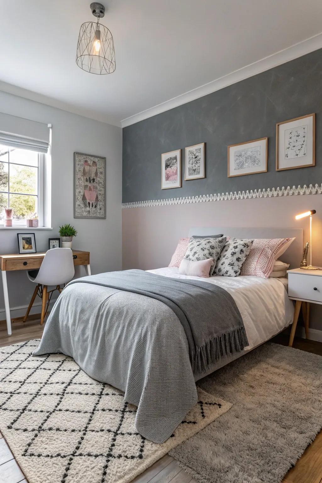 Dual-tone grays add dimension and sophistication.