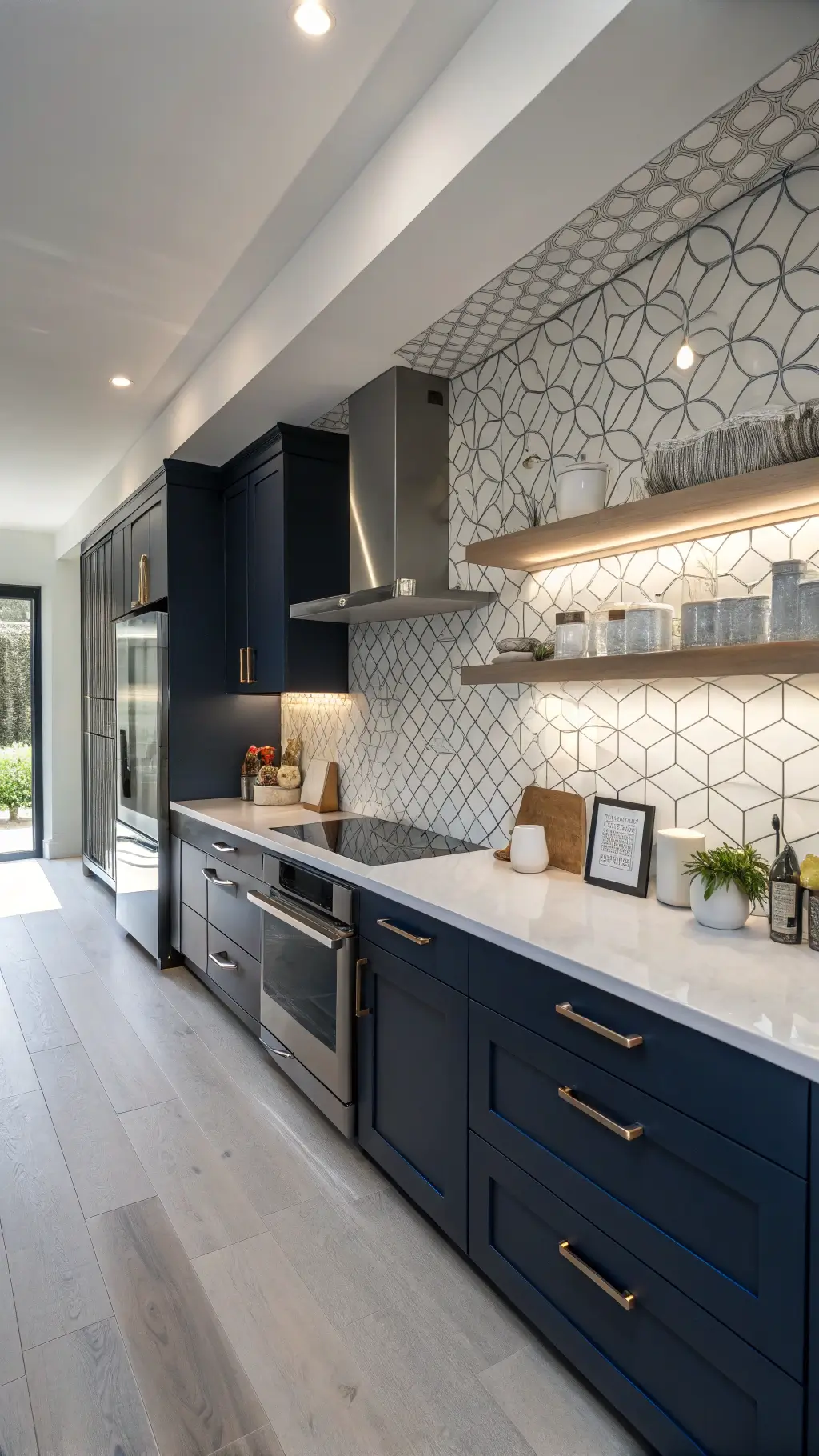 Various navy blue kitchen cabinet styles