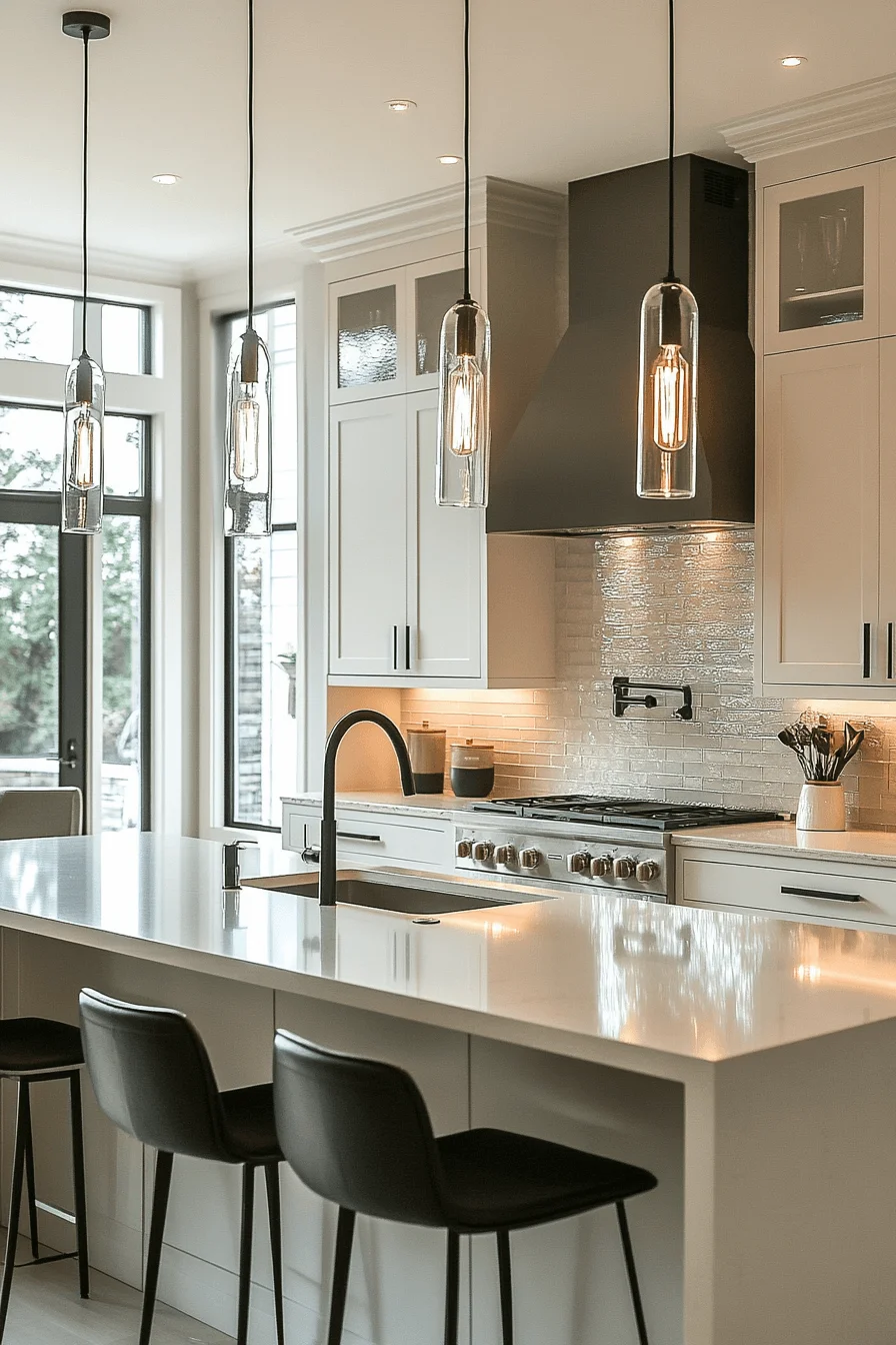 Stylish hanging kitchen lights