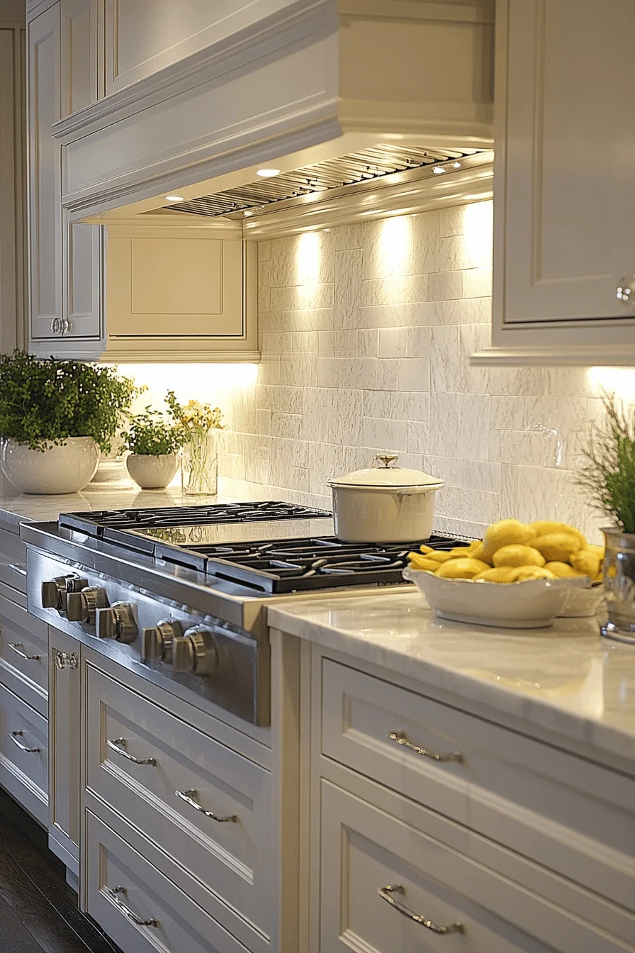 LED strip lighting under kitchen cabinets
