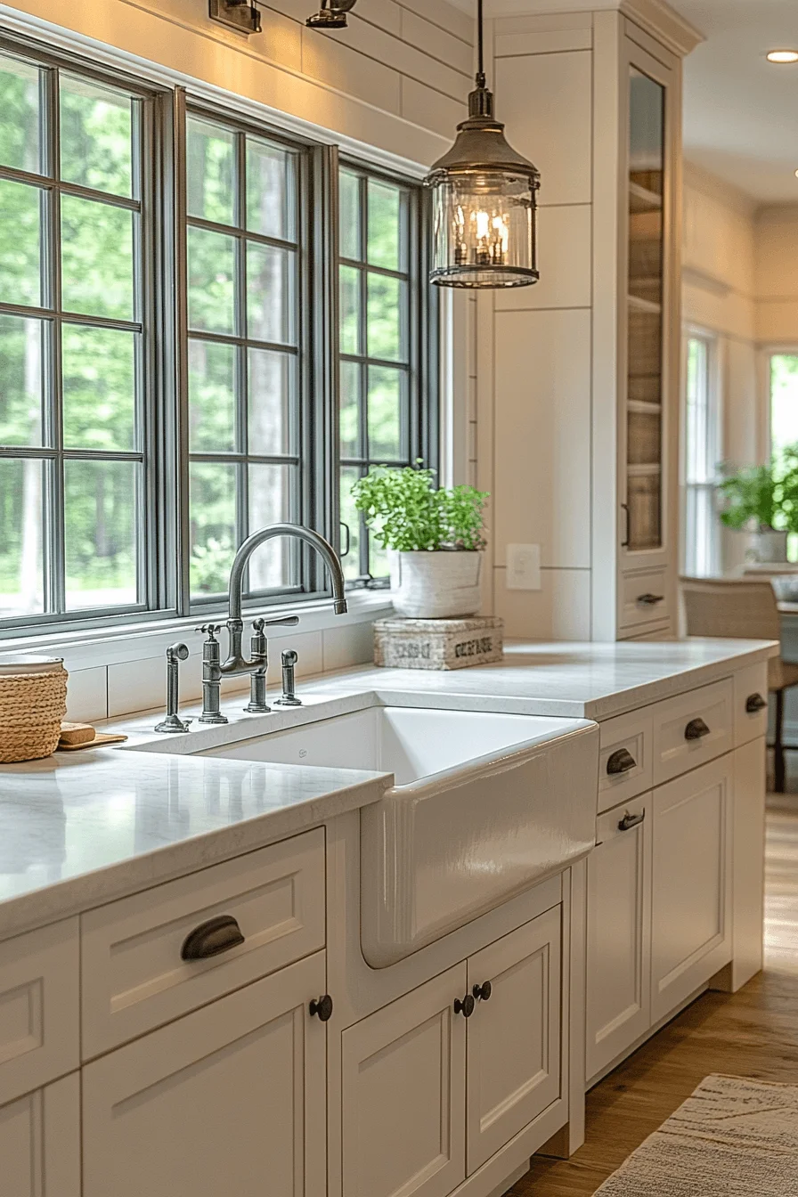 Rustic farmhouse kitchen sink