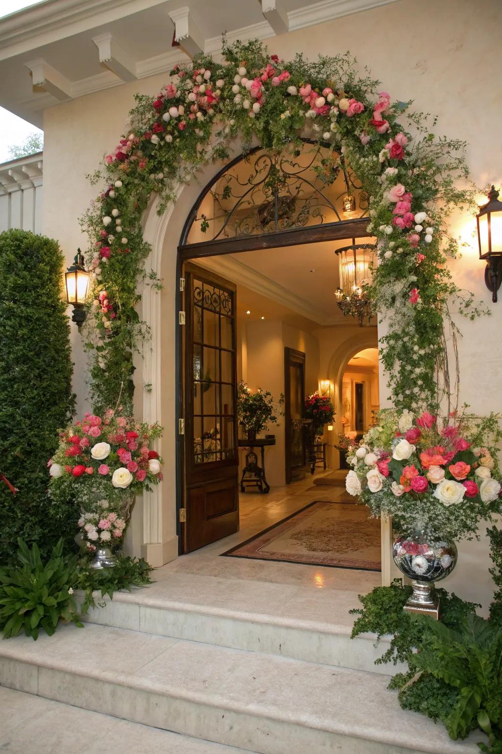 Create a welcoming floral entrance that impresses.