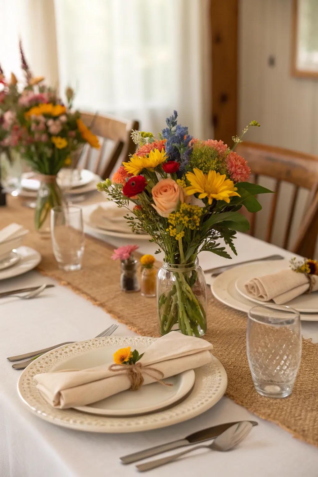 Add elegance to your meals with floral-inspired place settings.