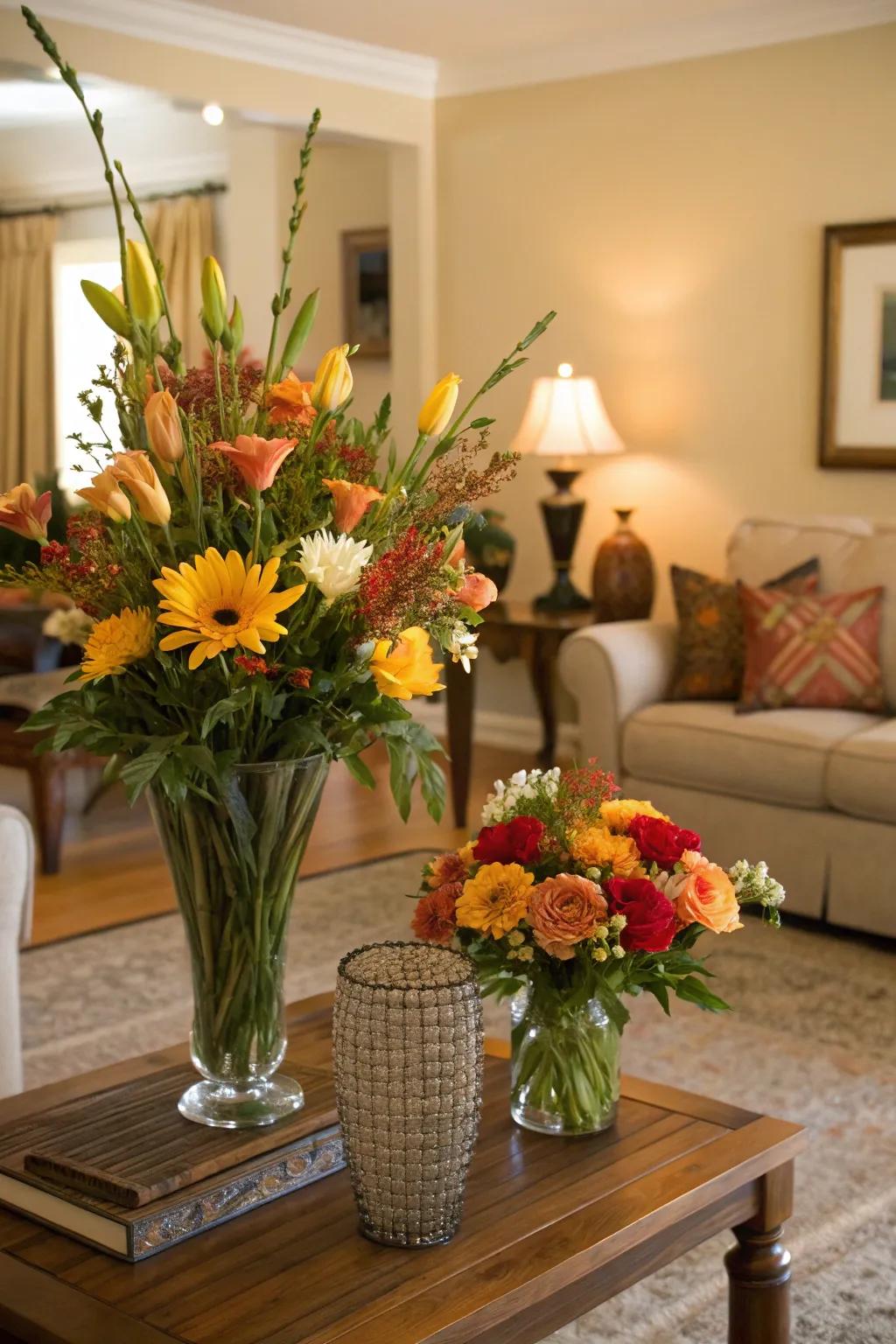 Refresh your home with seasonal flower arrangements.