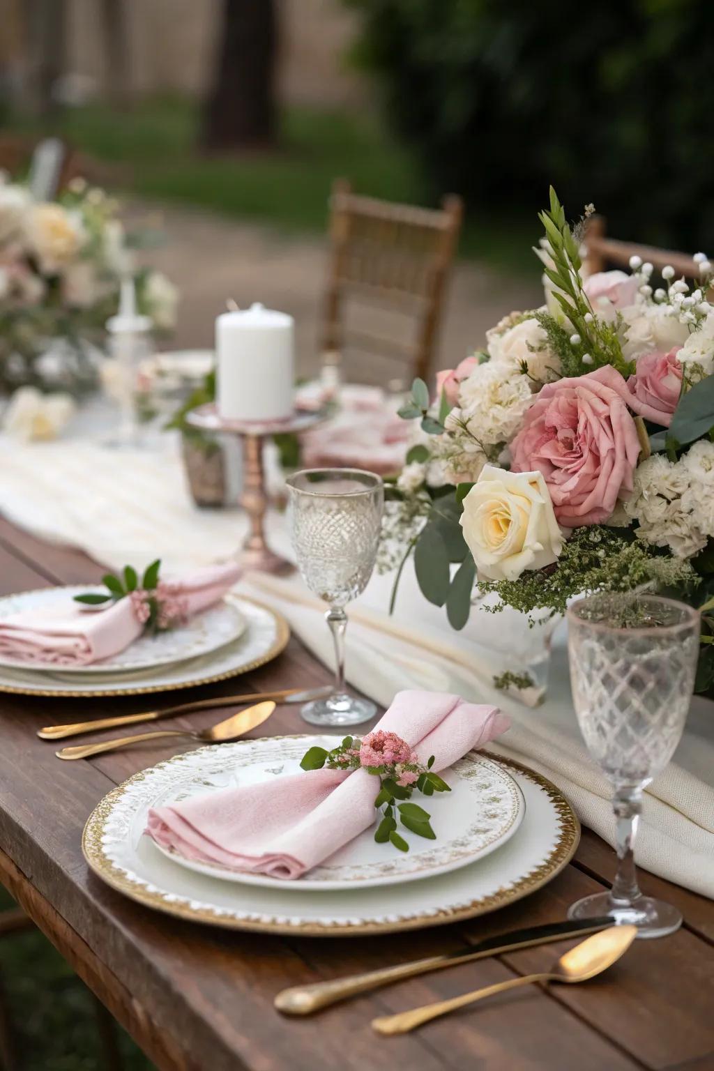 Impress guests with sophisticated floral table decor.