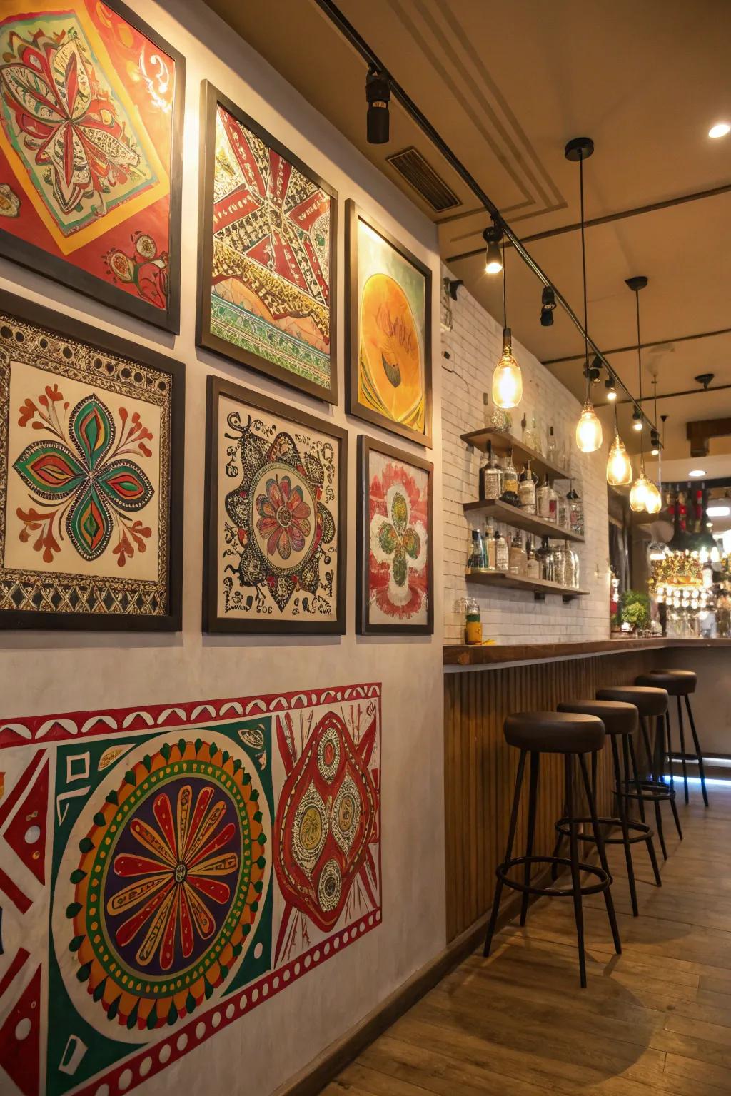 Cultural heritage art enriches your bar with meaningful stories.
