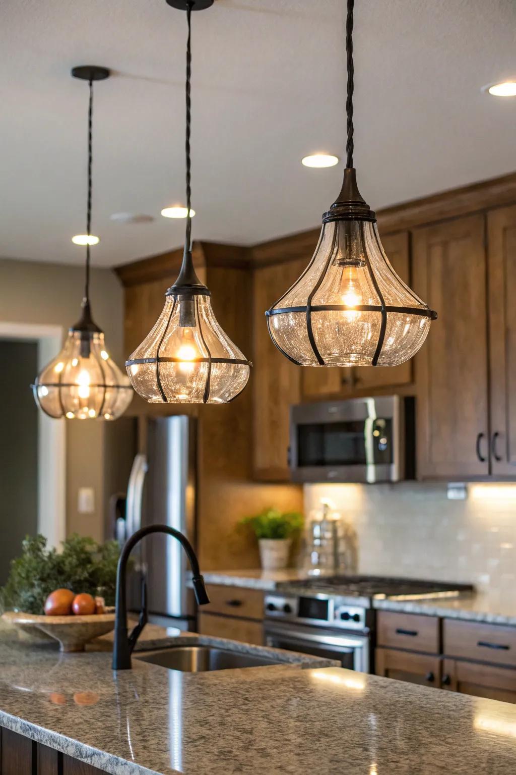 Pendant lights combine beauty and practicality.