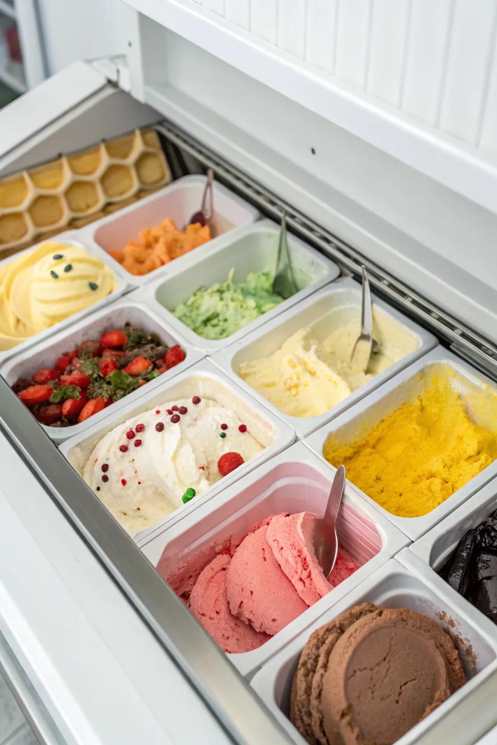 Dedicated ice cream section in a top freezer to keep treats in perfect condition.