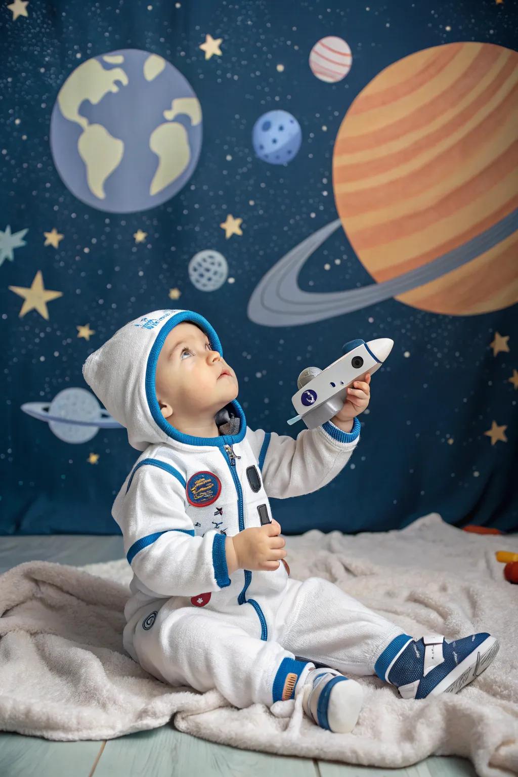 An astronaut costume for a stellar first Halloween journey.