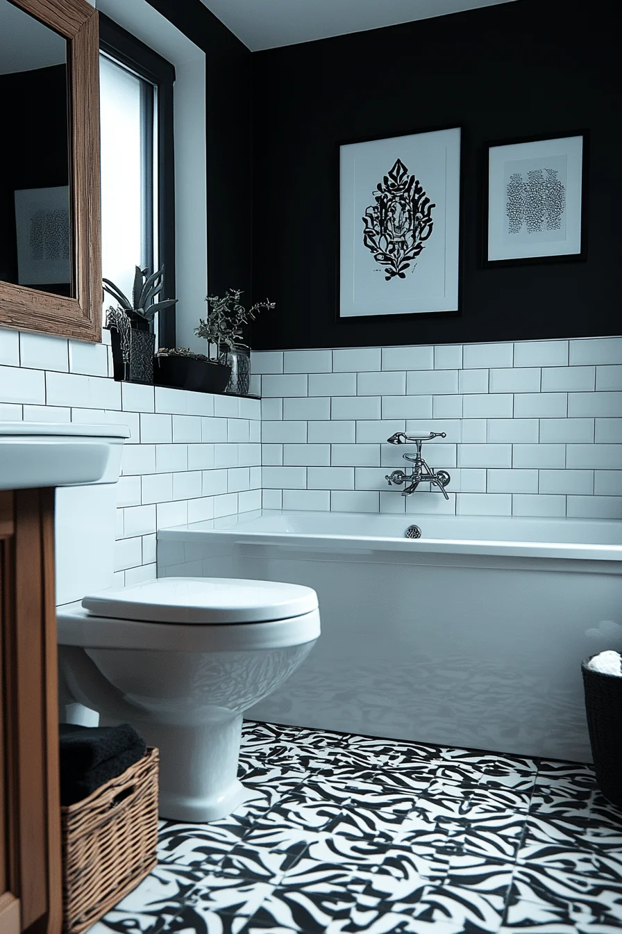 Timeless Black and White Bathroom Tiles