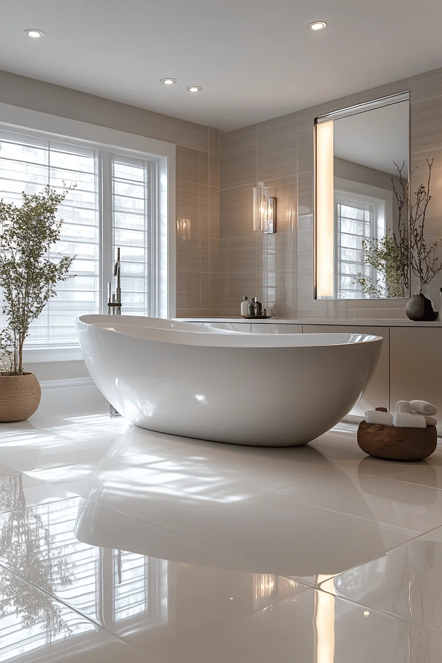 Bright and Spacious Bathroom Tiles