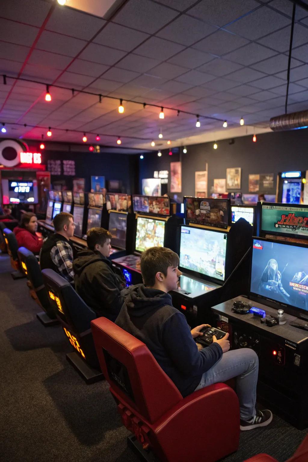 Multiple screens create an immersive gaming experience.