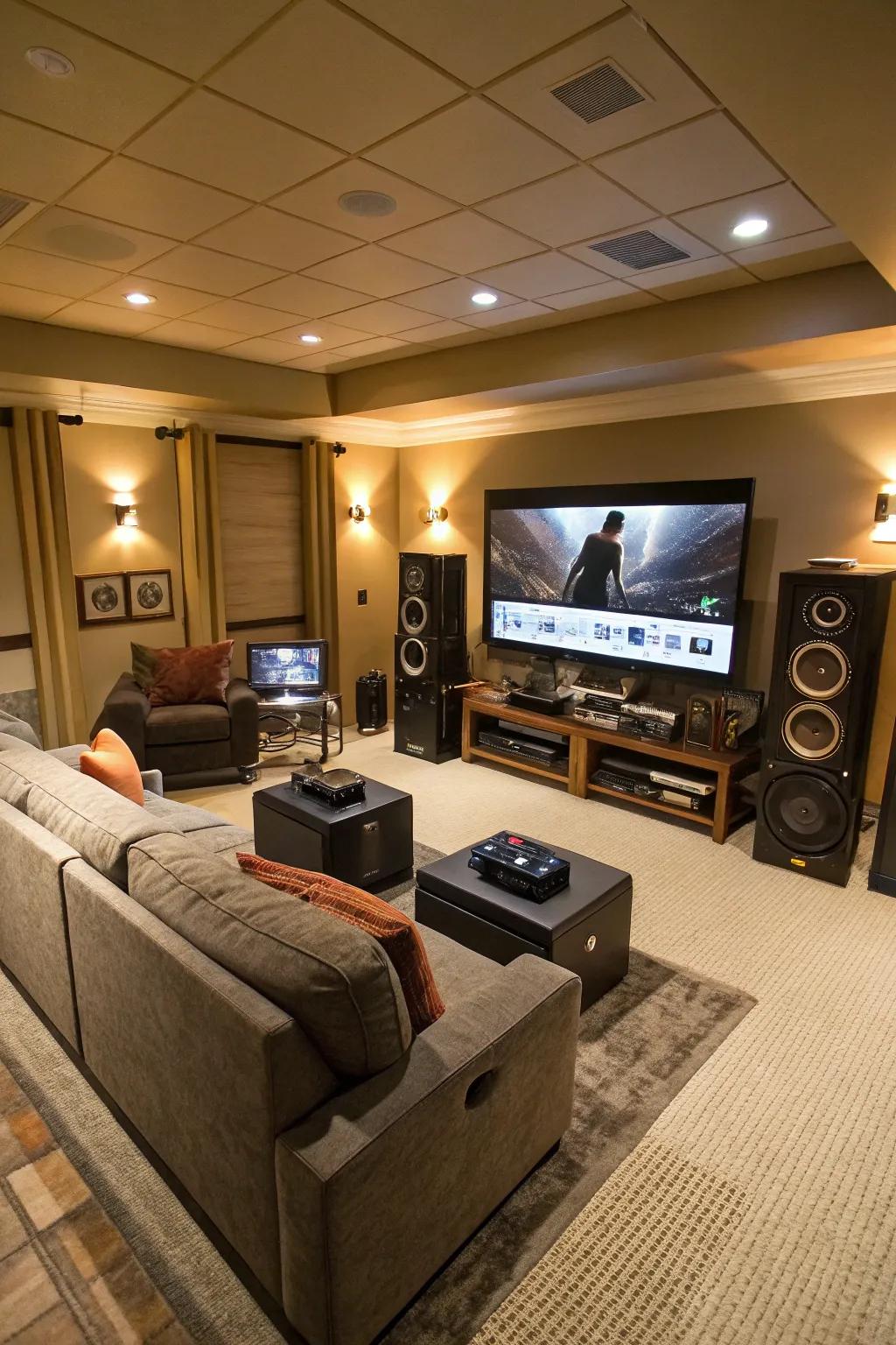A surround sound system enhances depth in your gaming sessions.