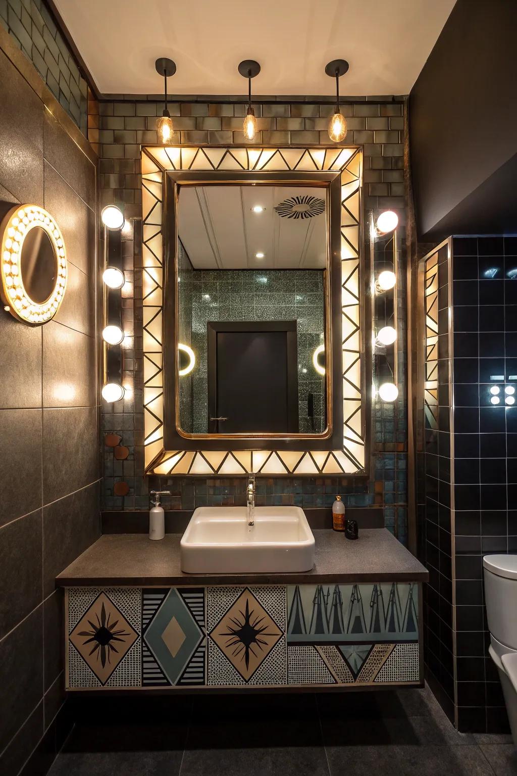 Make mirrors a focal point with unique designs.