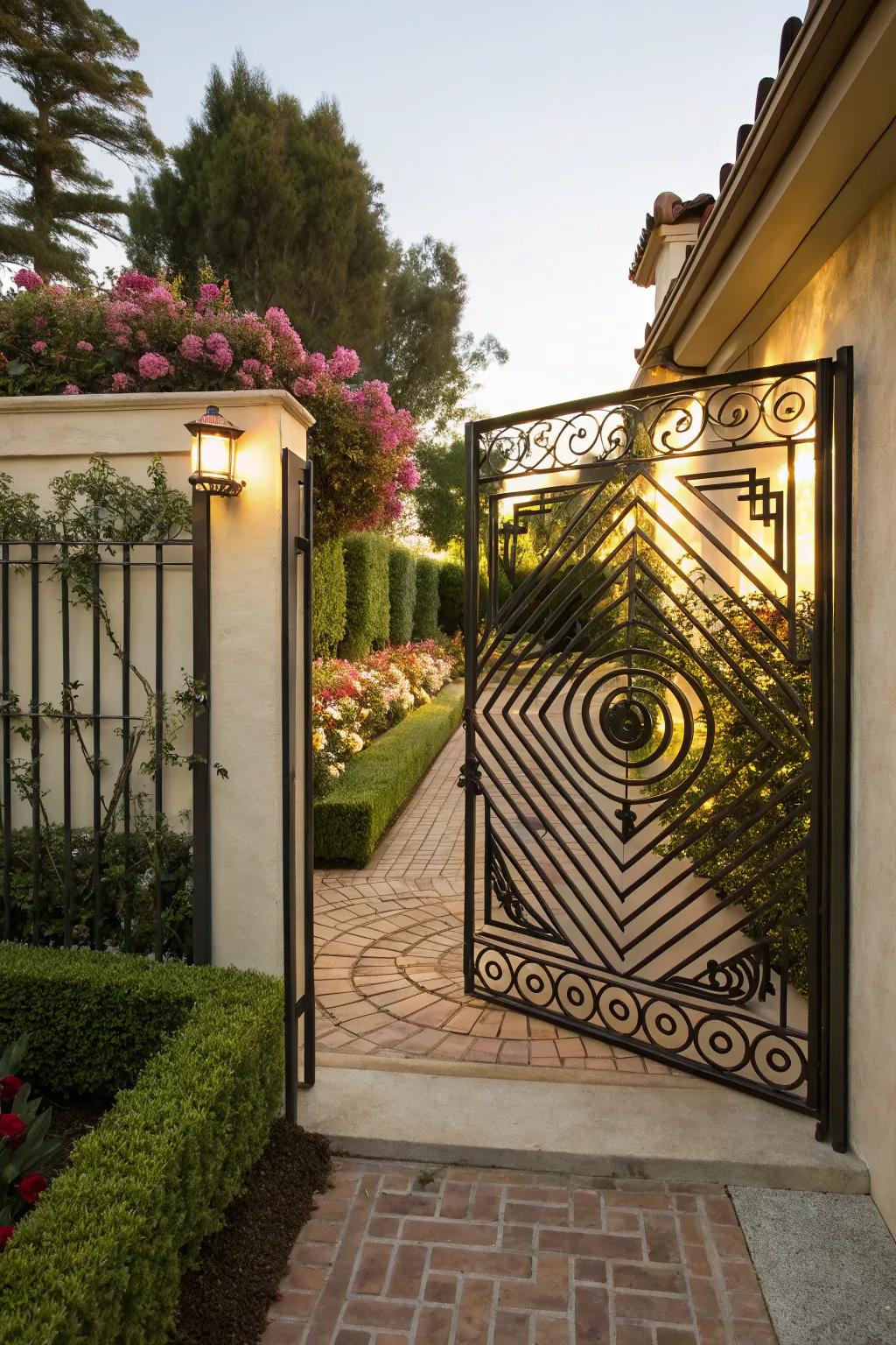 Gate featuring optical illusion design