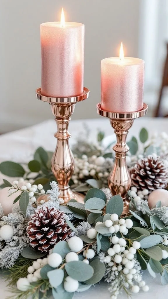 Rose Gold Candle Centerpiece