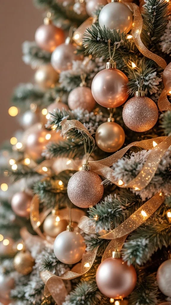 Shimmering Rose Gold Ornaments