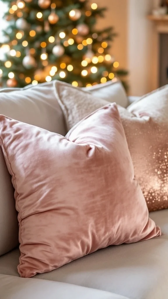 Blush and Rose Gold Accent Pillows