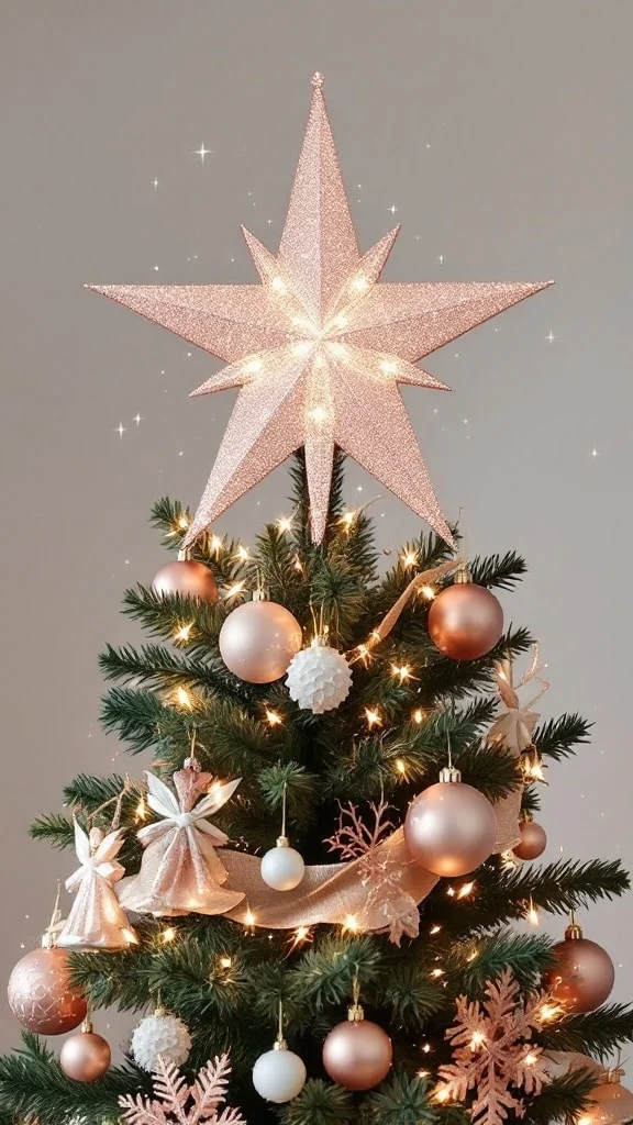 Rose Gold Christmas Tree Topper