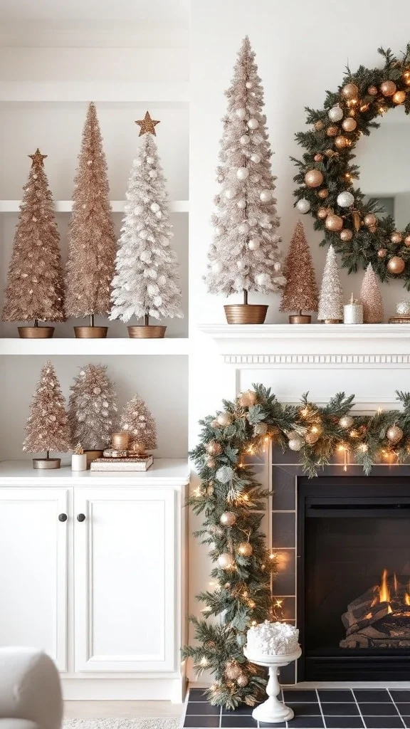 Mini Rose Gold Tabletop Trees