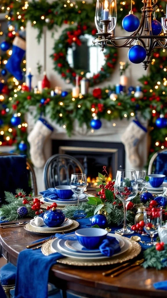 Traditional Christmas with Blue Accents