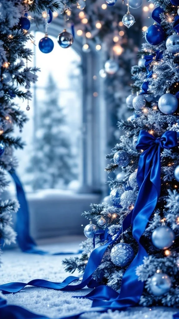 Sapphire and Silver Holiday Decor