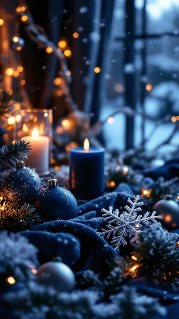 Midnight Blue Winter Holiday Decor