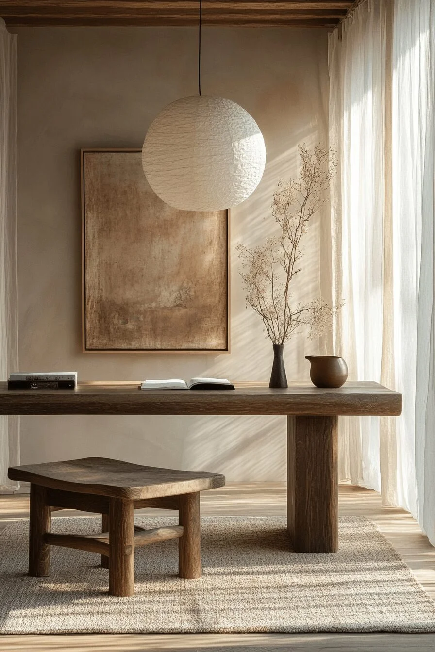 Uncluttered Japandi Office View