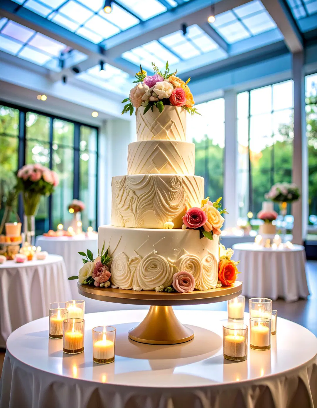 Textured Buttercream Wedding Cakes