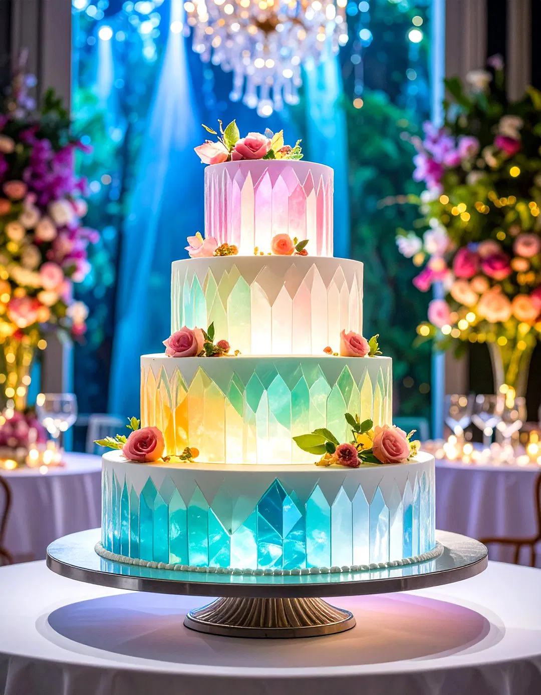 Translucent Isomalt Wedding Cakes