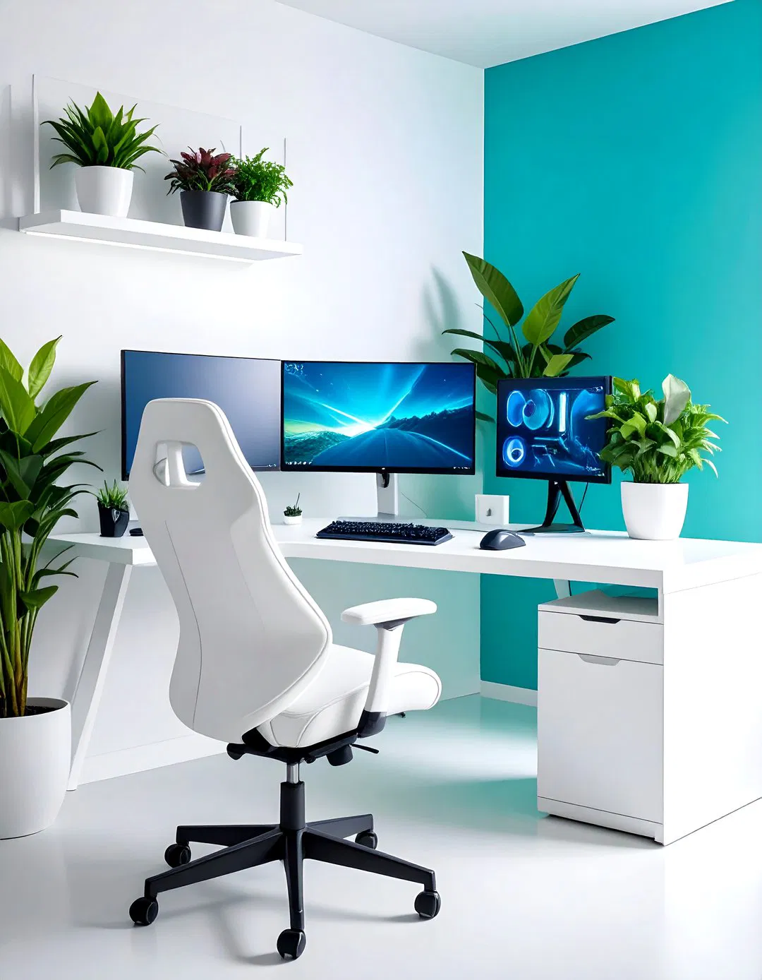 Sleek White Minimalist Battlestation