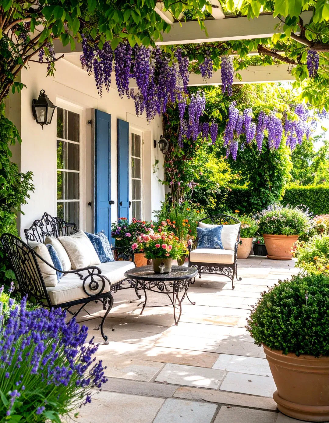 French Provincial Veranda with Elegant Curves