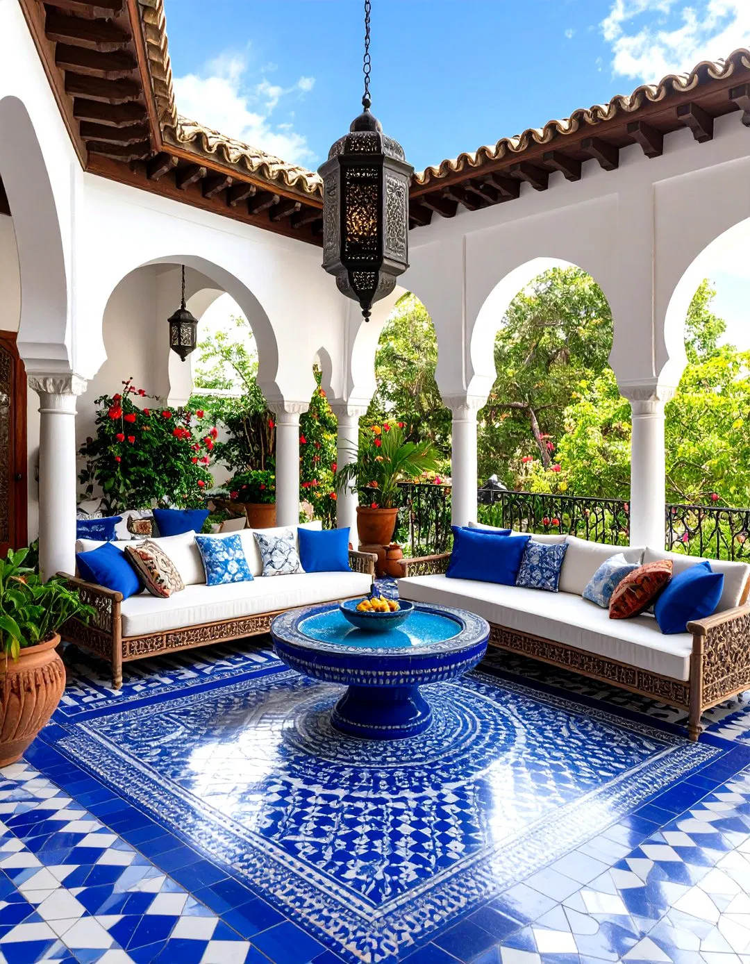 Moroccan Veranda with Exotic Details
