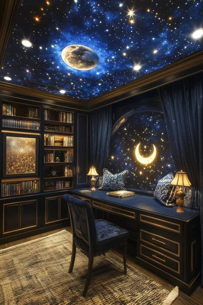 Celestial Starry Night Study Space