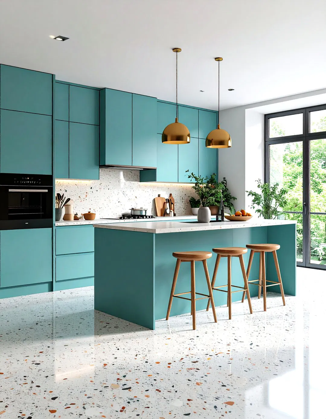 Minimalist Terrazzo Kitchen Floor