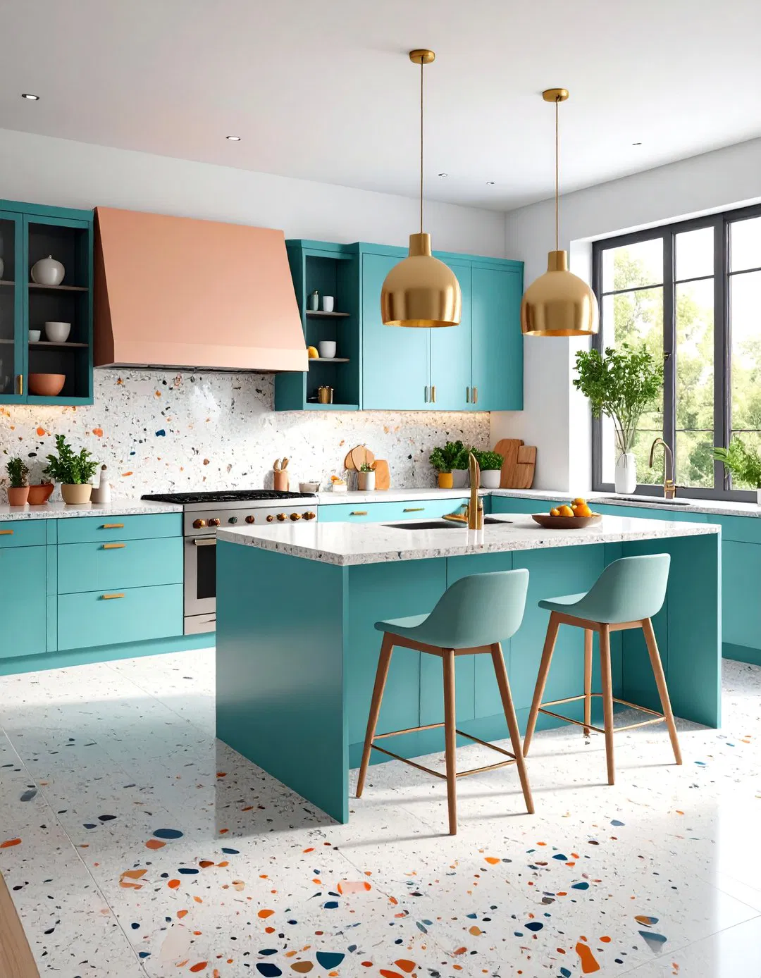 Contemporary Terrazzo Kitchen Floor