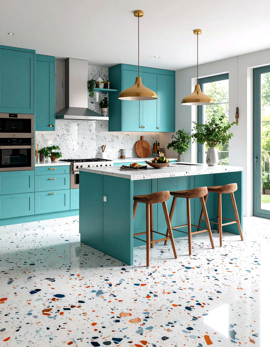 Custom Designed Terrazzo Kitchen Floor