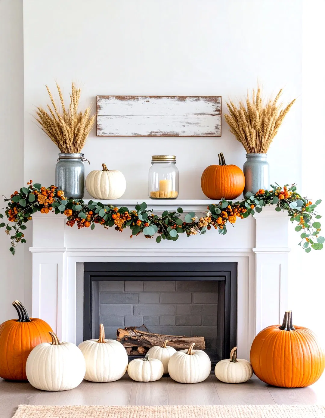 Farmhouse-Inspired Mantel Display